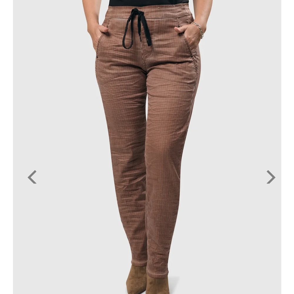 Alembika  Pinstripe Iconic Stretch Jeans Pull On Pants Size S